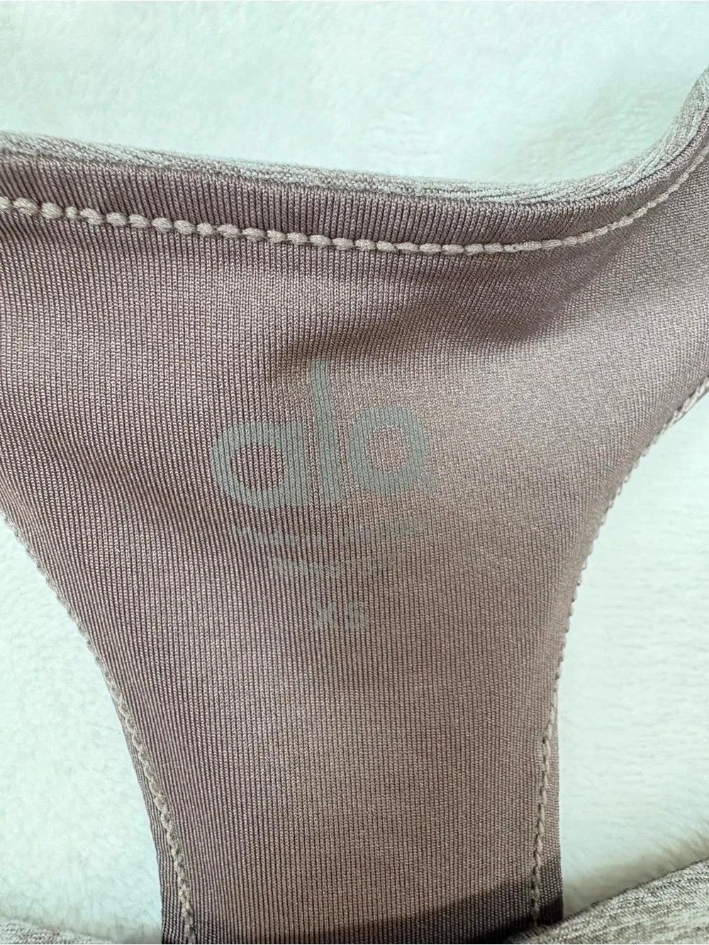 Alo Yoga Alosoft Serenity Bra Gravel Heather High Neck Racerback Size XS